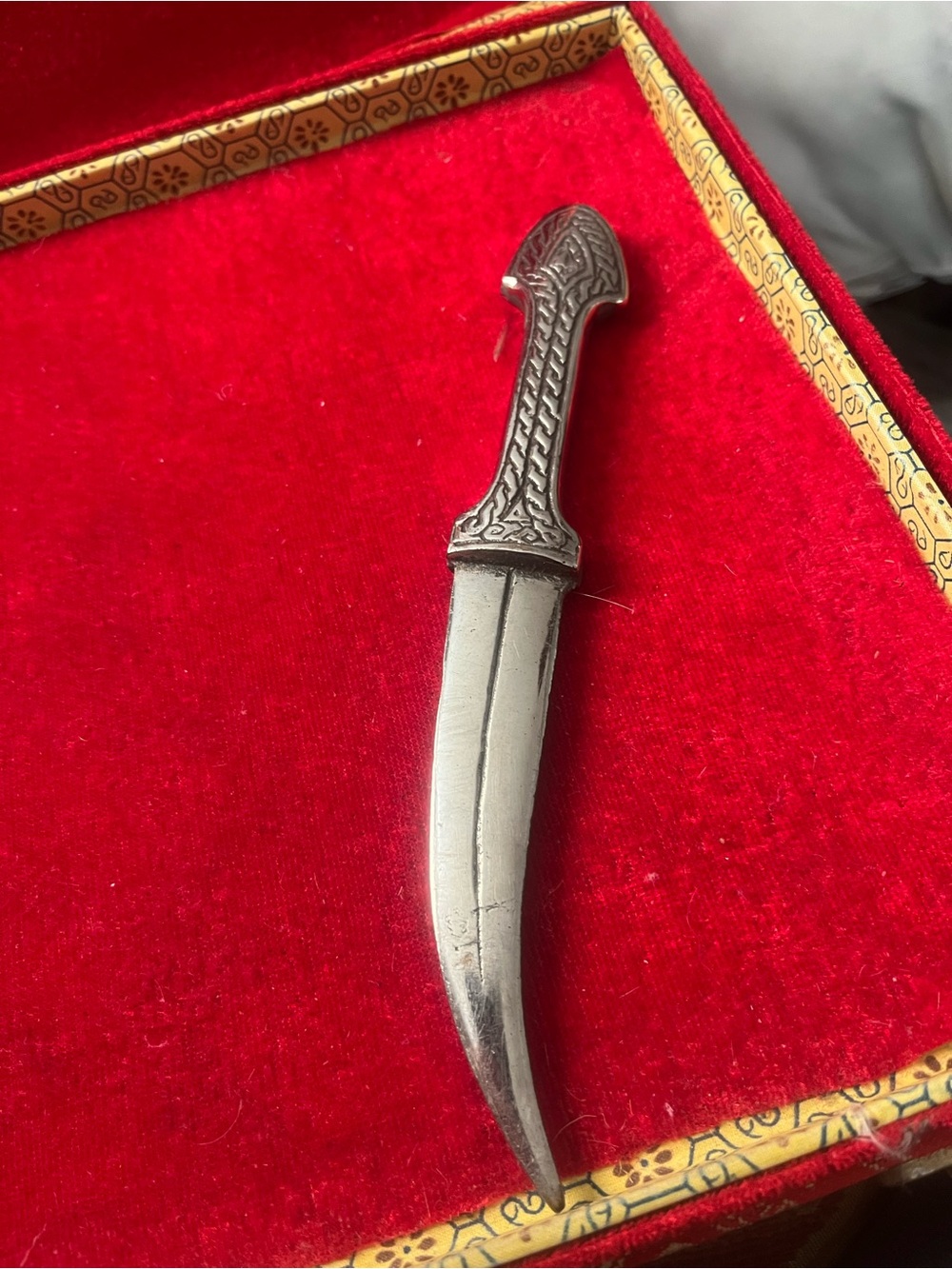 Silver Curved Decorative Dagger - Accessories